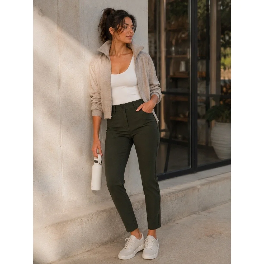 Lululemon City Sleek 5 Pocket Pant Women‎ 29 Dark Olive Warpstreme High Rise 7/8